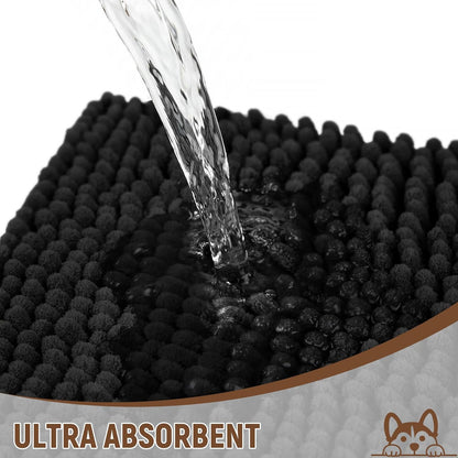 Absorbent Dog Door Mat for Muddy Paws, 60" x 24" Chenille Indoor Mats for Entryway, Trap Dirt Front Door Mat Indoor Entrance Washable Non Slip Soft