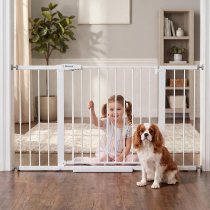 Mumeasy 36" High Extra Tall Dog Gate, 29.6"-40.5" Wide Pressure Mounted Tall Baby Gate for Dog, Auto Close Pet Gate with Door for Stairs,Doorways,House,Black