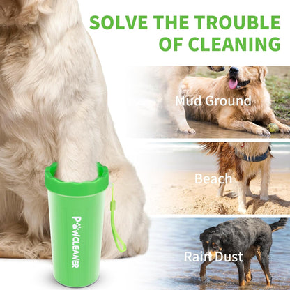 Professional 7 in 1 Dog Paw Cleaner for Dogs & Cats - Includes 1 Portable Paw Washer, 1 Bath Brush, 2 Dog Toothbrushes and 3 Absorbent Towels Note: Fits Paws up to 2 Inches Wide (Small, Blue)