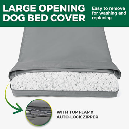 PAWFINITY Waterproof Dog Bed Cover Replacement Washable, Easy to Clean, Pet Hair Resistant, Heavy Duty Oxford, Zipper Closure, Indoor/Outdoor Use, Fits 36 Inch Dog Crate - Large, 34x22x3.5, Black