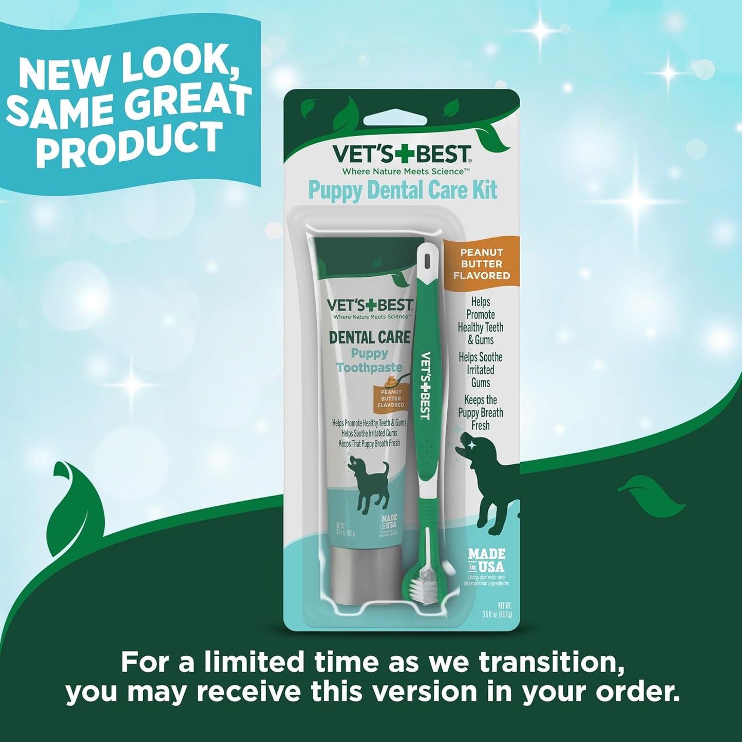 Vet's Best Dog Toothpaste & Dog Toothbrush, Dental Kit, Plaque Remover for Teeth, Whitens Teeth, Freshens Canine Breath, Veterinarian Formula, Finger Toothbrush Included