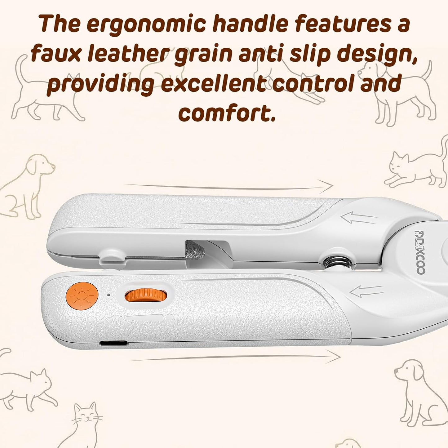 Dog Nail Clippers & Cat Nail Clipper, Pet Nail Trimmer with 2 LED Lights,Safety Side Lock, Nail File and Anti-Slip Handles, Dog Nail Grinder Quiet for Large Medium and Small Dogs & Cats