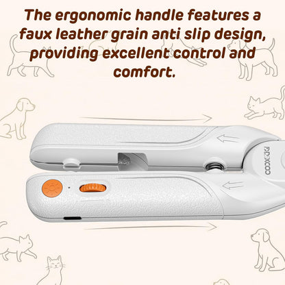 Dog Nail Clippers & Cat Nail Clipper, Pet Nail Trimmer with 2 LED Lights,Safety Side Lock, Nail File and Anti-Slip Handles, Dog Nail Grinder Quiet for Large Medium and Small Dogs & Cats