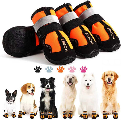 Hcpet Dog Boots, Dog Shoes for Large Dogs, Medium Dog Boots & Paw Protectors, Anti-Slip Dog Booties for Hot Pavement Winter Snow Hiking with Reflective Straps Black Size 6