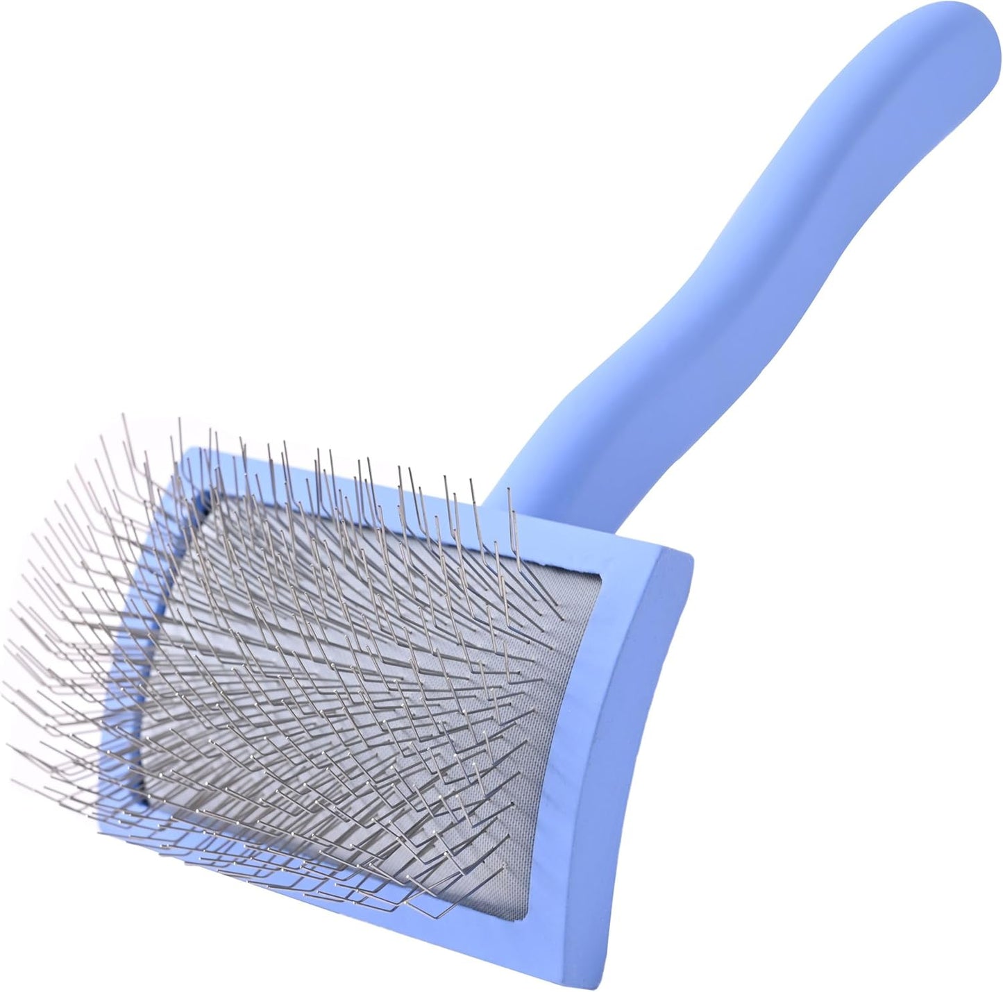 Slicker Brush for Dogs, Dog Grooming Supplies - Best Doodle & Poodle Brush for Haired Dogs - Goldendoodle Pin Detangler for Dematting (Medium Curved)