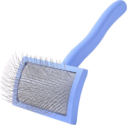Slicker Brush for Dogs, Dog Grooming Supplies - Best Doodle & Poodle Brush for Haired Dogs - Goldendoodle Pin Detangler for Dematting (Medium Curved)
