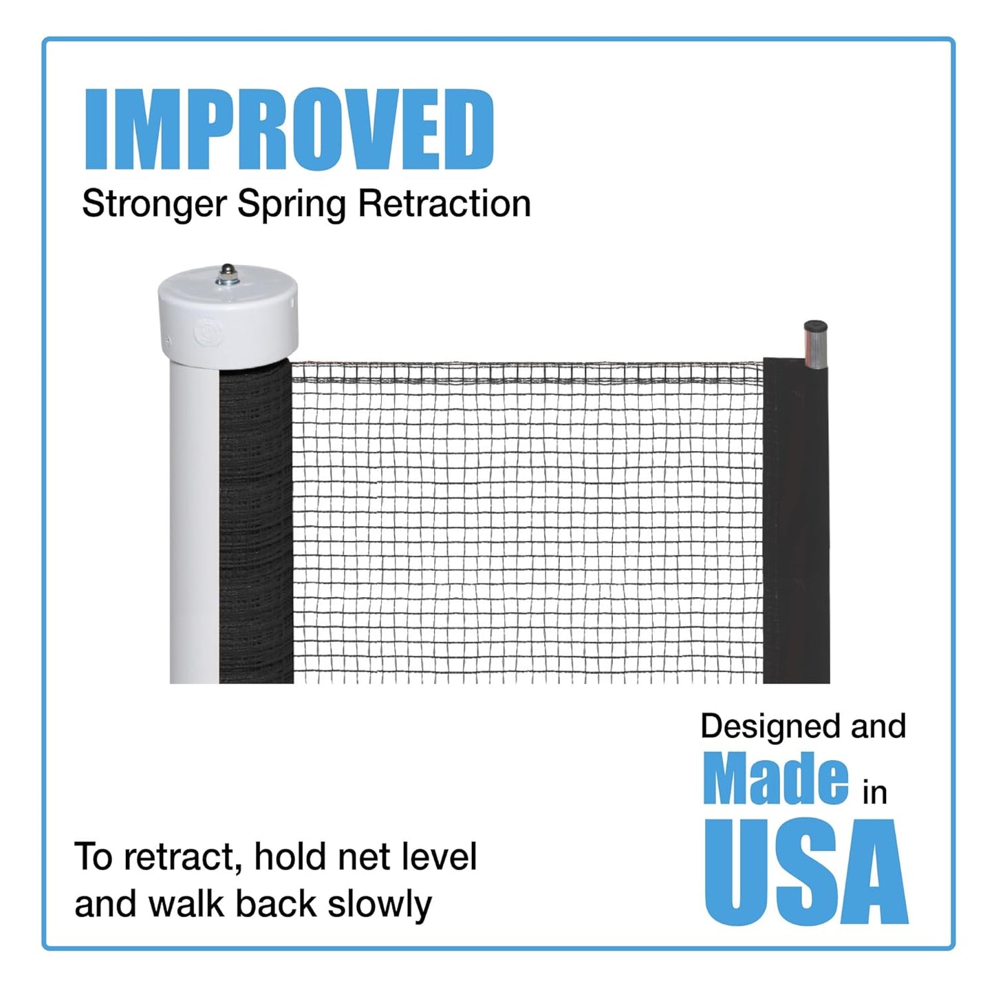 Kidkusion Retractable Driveway Guard | Adjustable Up to 12 Ft. | Visual Boundary for Playtime Safety | Black | Made in USA