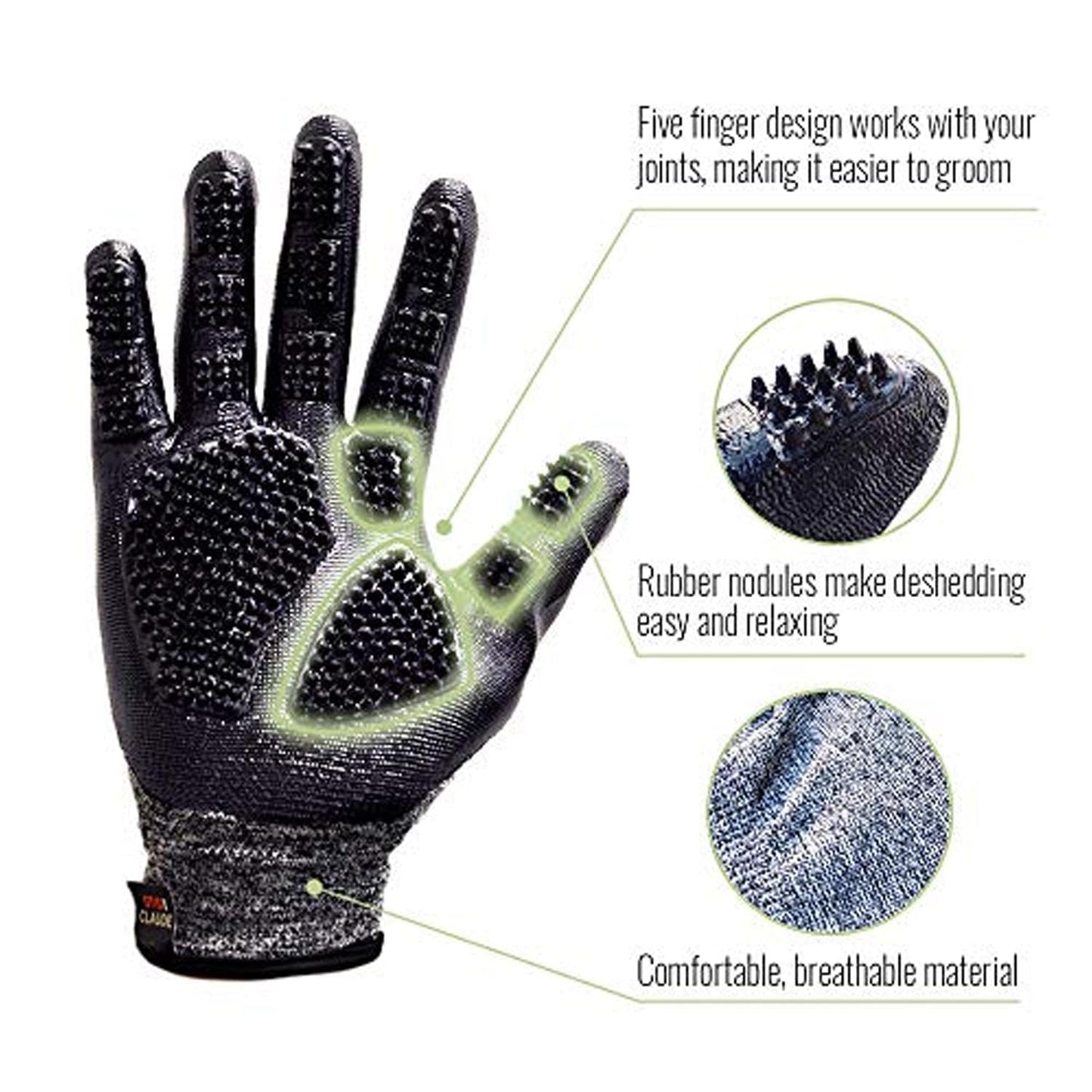 Pet Grooming Gloves for Dogs and Cats Deshedding Brush and Bathing Mitt with Soft Rubber Tips Gentle Massage Tool Removes Loose Hair Dirt and Dander Reduces Shedding Easy to Clean