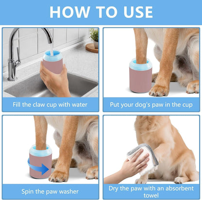ODAWA Dog Paw Cleaner Cup Royal Blue Muddy Paw Cleaner with Soft Bristle