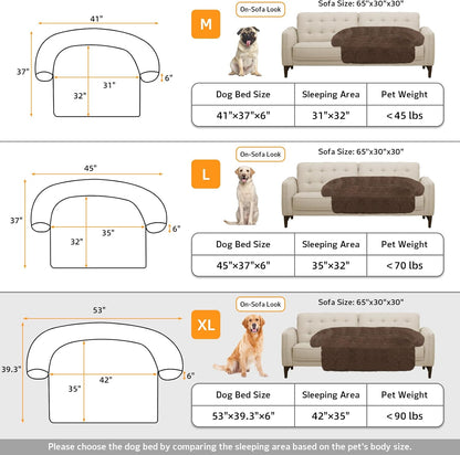 Calming Dog Bed Fluffy Plush Dog Mat for Furniture Protector with Removable Washable Cover for Large Medium Small Dogs and Cats (Large, Light Grey)