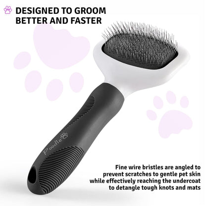 Poodle Pet Slicker Brush - For Dogs, Cats, Rabbits - Matted/Loose Fur, Knots - Suitable for Doodle/Goldendoodle Grooming and Shredding Short/Long Hair