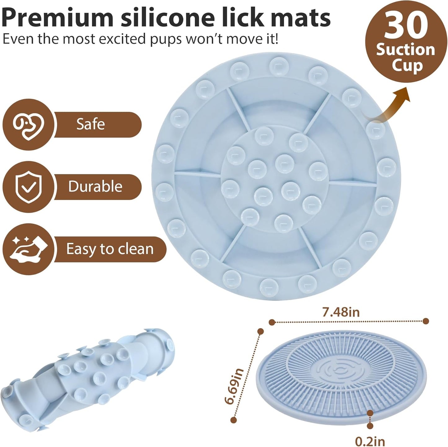 Lick Mat for Dogs and Cats, Slow Feeder Mats with Suction Cups - Bathing, Grooming and Training, Anxiety Relief Feeding Pad,Dishwasher-Safe Yellow