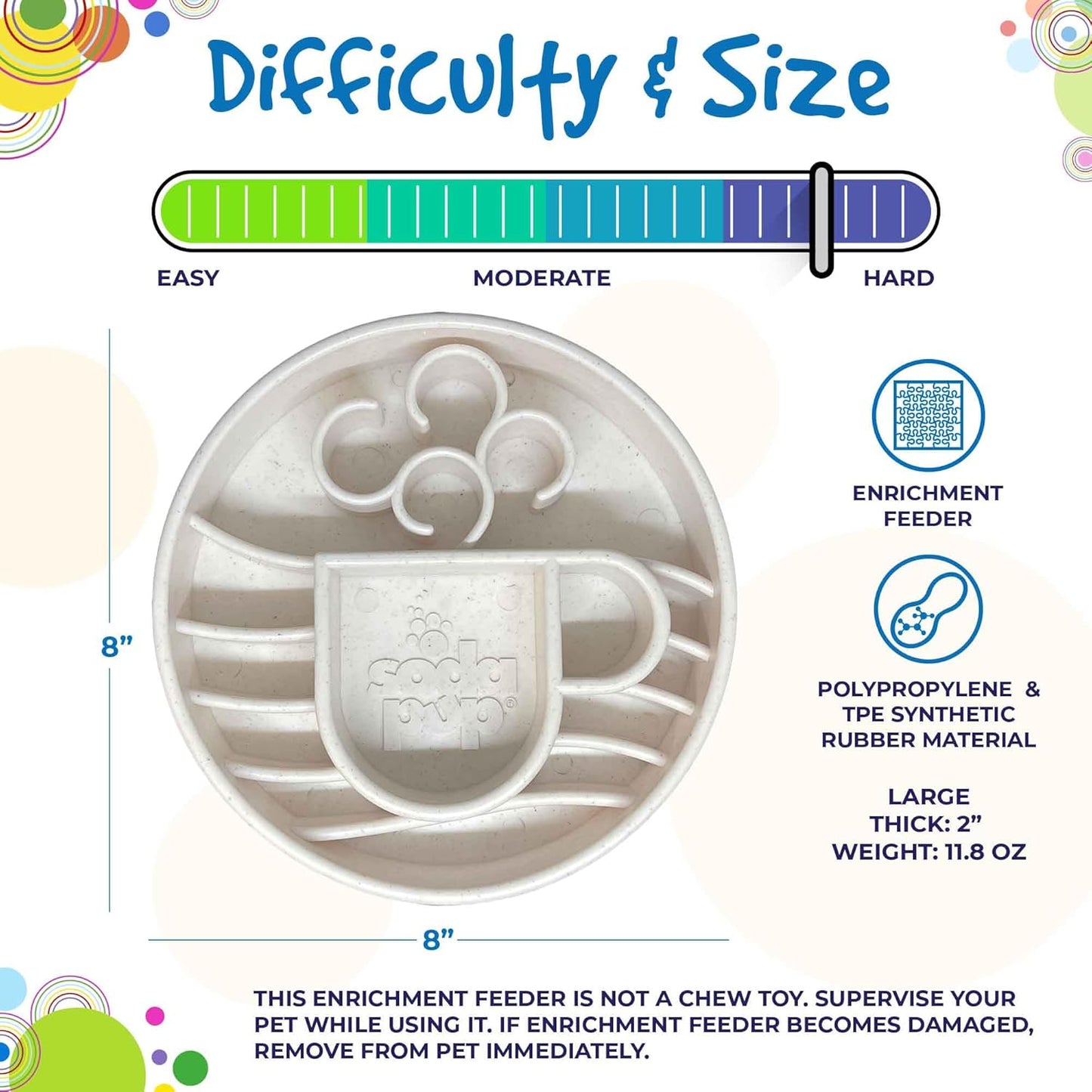 SodaPup Honeycomb Enrichment Bowl – Durable Slow Feeder Bowl Made in USA from Non-Toxic, Pet-Safe, Food Safe Material for Mental Stimulation, Slowing Down Eating, Healthy Digestion, & More