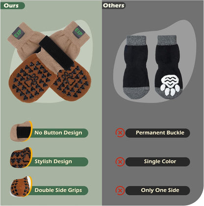 EXPAWLORER Anti Slip Dog Socks to Prevent Licking Paws, Dog Shoes for Hot Pavement Walk, Dog Booties for Hardwood Floors, Dog Boots & Paw Protectors with Grippers for Small Medium Large Senior Dogs M