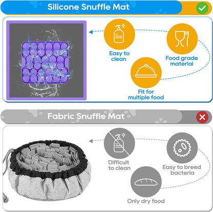 Small Silicone Snuffle Mat for Small Dogs Puppy Cat Slow Down Eating,Slow Feeder Lick Mat for Dry Wet Food for Pet Training Smell,Encourages Natural Foraging Skill,Relieving Stress
