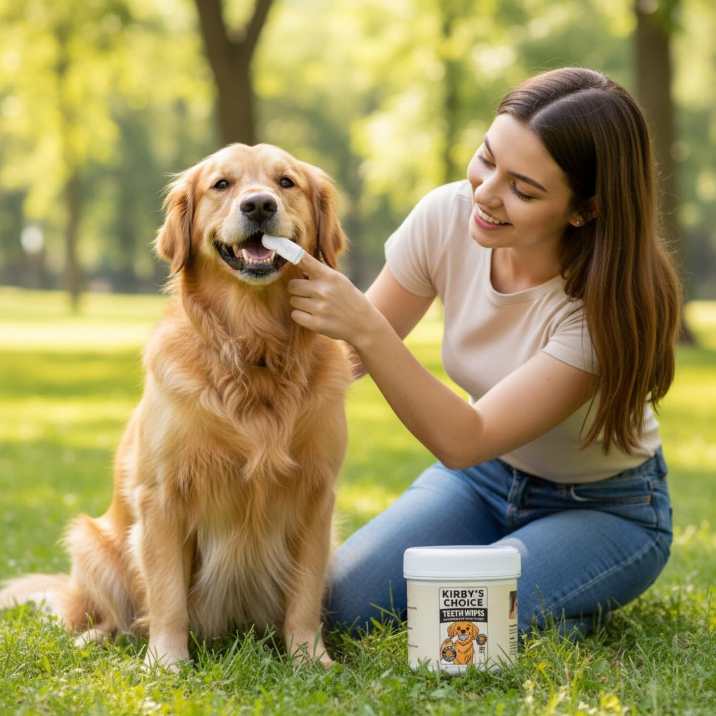 Kirby's Choice Dog Teeth Cleaning Wipes for Dogs & Cats – Vet-Recommended Dental Care Wipes to Reduce Bad Breath, Plaque & Tartar, Tooth Brushing Alternative for Dogs, 50 ct
