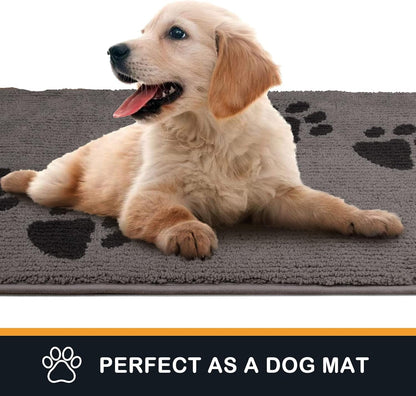 PURRUGS Dirt Trapping Door Mat 20" x 31.5", Non-Skid/Slip Machine Washable Microfiber Entrance Rug, Shoes Scraper, Dog Doormat, Super Absorbent Floor Mat for Muddy Wet Shoes and Paws, Grey