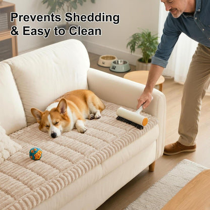 Smiry Couch Cover for Dogs, Non Slip Washable Sofa Protector for Pets, Soft Furniture Cover for Leather & Fabric Couches, Cozy Protect Against Fur, Dirt & Everyday Messes (Dark Grey, 27.6" x 59")