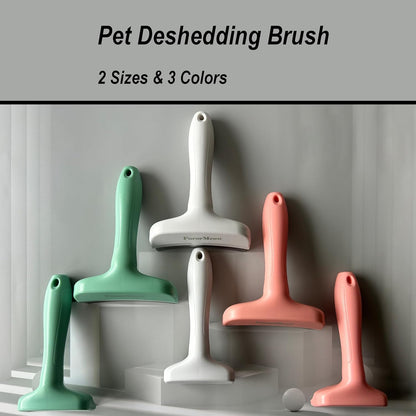 Pet Deshedding Tool with Curve Blade, Cat Grooming Brush, Tight V-shaped Teeth Shedding Comb for Cat and Dog (Pink, Large)