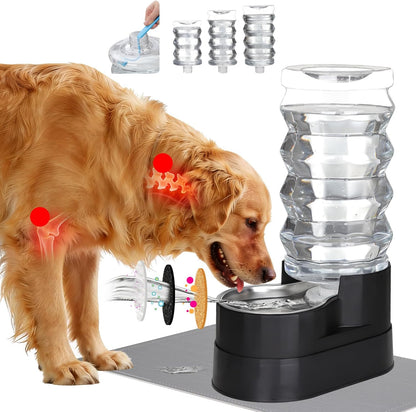 RIZZARI 8L Elevated Pet Water Dispenser – Stainless Steel Gravity Waterer with Auto-Refill Design for Medium and Large Dogs & Senior Pets -Comfortable Drinking Height for Living Rooms,Multi-Pet Homes
