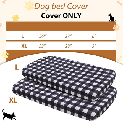 Dog Bed Covers Replacement Washable, Elastic Edged Pet Bed Protector with Cute Dog Pattern Design for Small & Medium Pet Beds, Cover Only (Blue, 36x27x6 Inch)
