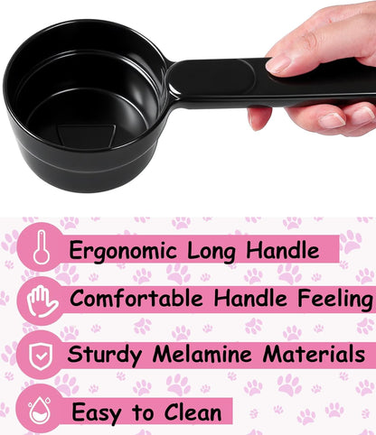 Joyinjojo Dog Food Scoop 1 Cup 1/2 Cup - Melamine Dog Food Measuring Cup, Pet Food Scoop for Dog Cat...Comfortable Long Handle for Easy to Scoop Food