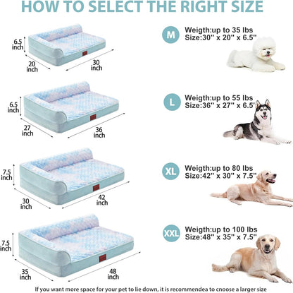 BFPETHOME Orthopedic Dog Beds for Large Dogs-Waterproof Sofa Dog Bed with Removable Washable Cover, Big Pet Bed with Waterproof Lining and Nonskid Bottom,Pet Bed for Large Dogs