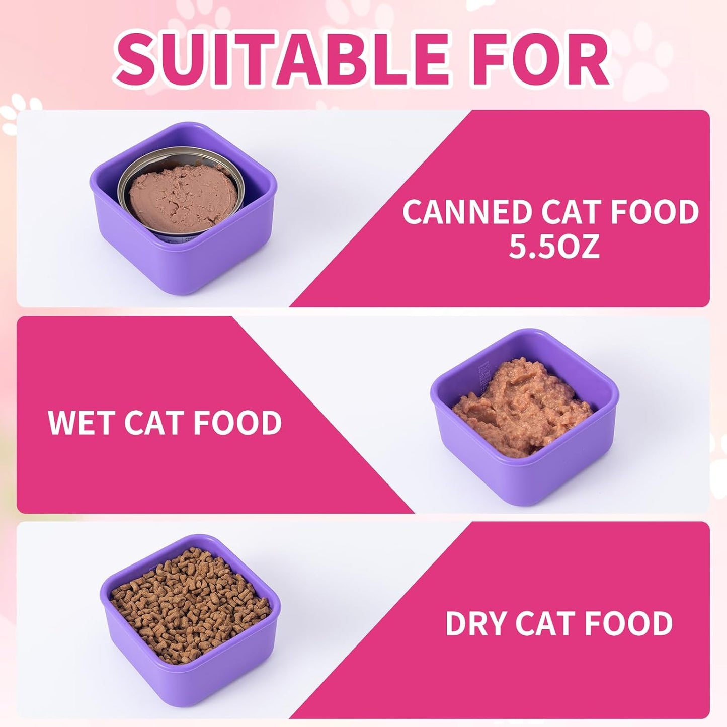 SLSON Cat Can Cover 5.5 oz Canned Food Storage Container, 2Pack Silicone Can Sealer with Airtight Lids Compatible with 5.5oz Friskies & 3.5oz Cesar Pet Cans for Fridge to Keep Fresh (Beige and Grey)