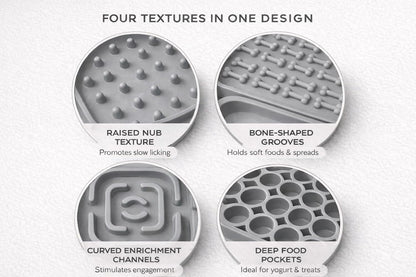 Hearth & Paw Silicone Lick Mat for Dogs Slow Feeder & Enrichment Mat, Food-Grade 100% BPA-Free Silicone, Mental Stimulation, Better Digestion, Anxiety Relief, Multiple Colors Available (Gray)