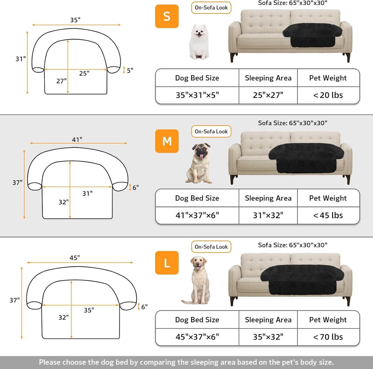 Calming Dog Bed Fluffy Plush Dog Mat for Furniture Protector with Removable Washable Cover for Large Medium Small Dogs and Cats (Large, Light Grey)