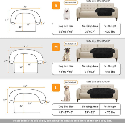 Calming Dog Bed Fluffy Plush Dog Mat for Furniture Protector with Removable Washable Cover for Large Medium Small Dogs and Cats (Large, Light Grey)