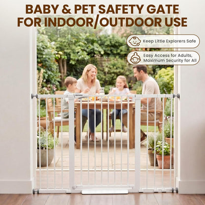 Mumeasy 36" High Extra Tall Dog Gate, 29.6"-40.5" Wide Pressure Mounted Tall Baby Gate for Dog, Auto Close Pet Gate with Door for Stairs,Doorways,House,Black
