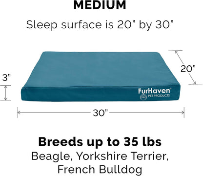 Furhaven Replacement Dog Bed Cover Ultra Plush Faux Fur & Suede Mattress, Machine Washable - Gray, Large