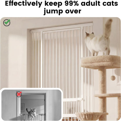 Gardner Pet Extra Tall Cat Gate 49"-86" Adjustable Height, Tall Pet Gate for Doorways/Hallways with 27.5"-37" Adjustable Width Baby Gate with 4 Extensions Kits, No Drilling Pressured Mounted (Black)
