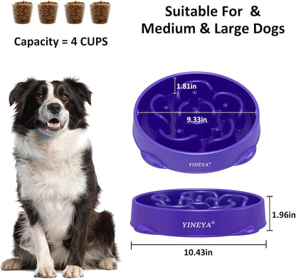 YINEYA Slow Feeder Dog Bowls, Pet Supplies that Slow Down Eating, Pet Food Bowls, Maze Dog Puzzle Feeder for Medium Breed