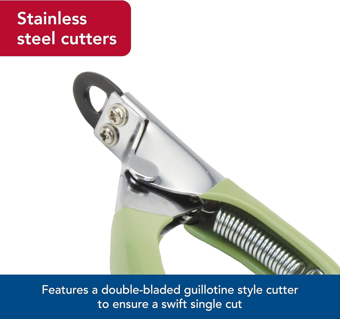 Coastal Pet - Safari Guillotine Dog Nail Trimmer - Double-Bladed Guillotine Style Dog Nail Trimmers - Owner-Friendly Vinyl Grip - for Medium to Large Dogs - Large (5" L x 3" W)
