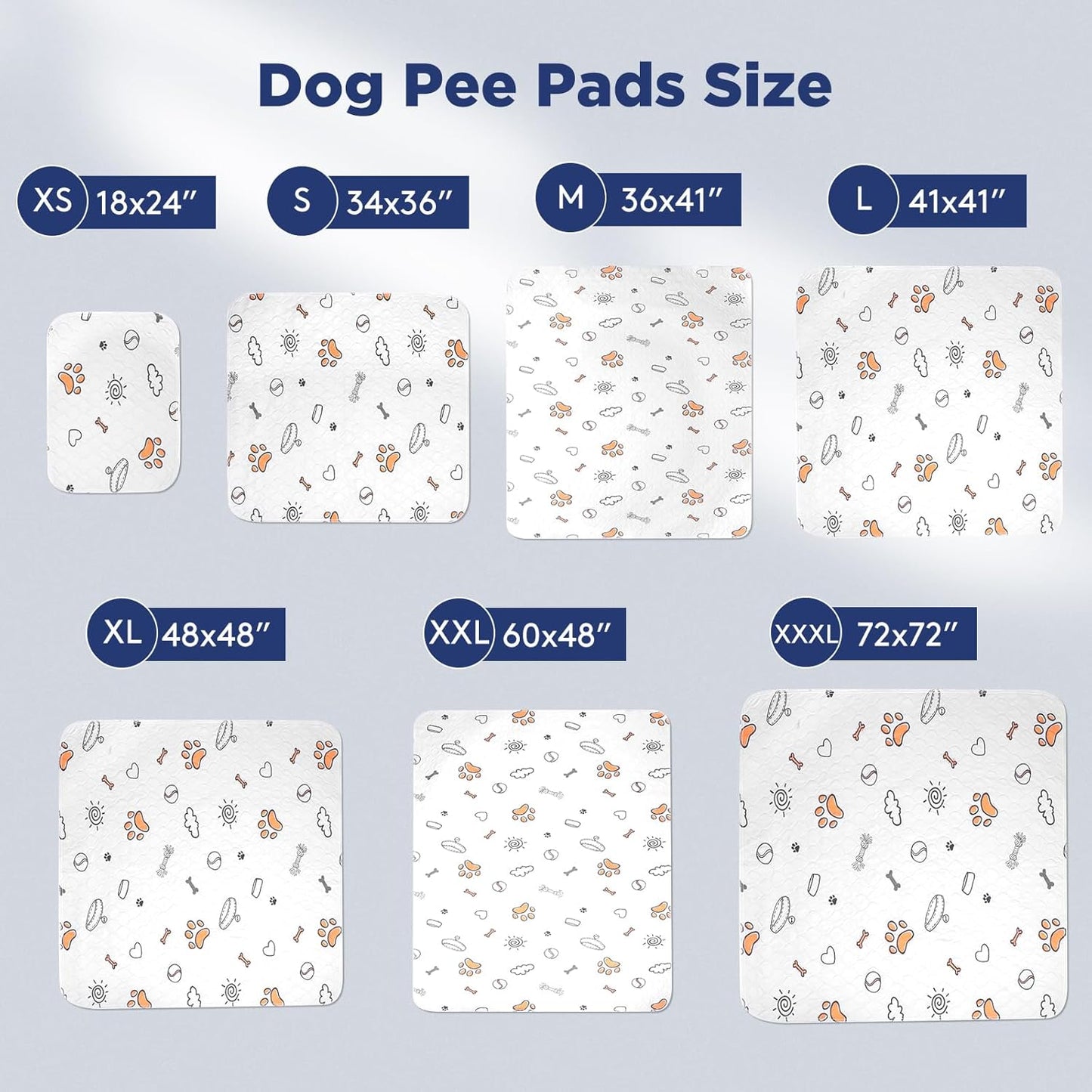 Washable Pee Pads for Dogs, 2 Pack Large 36"x41" Super Absorbent Reusable Dog Training Pads, 100% Waterproof Non-Slip Puppy Whelping Dog Playpen Indoor Pads Mat Pet Supplies
