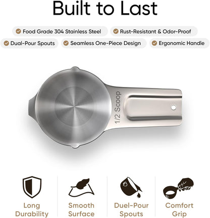 Color Up 1 Cup Pet Food Scoop – Stainless Steel Dog Food Scoop Cup (16 Tbsp) – Heavy-Duty, Rust-Resistant Measuring Scoop for Dogs, Cats, Birds & Rabbits – Ideal for Dry Food & Treats