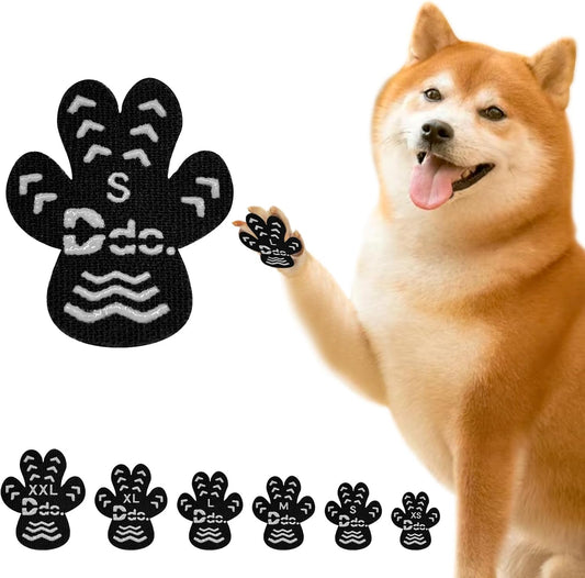 Anti-Slip Dog Paw Protector Pads, Dog Paw Stickers 12 Sets(48 Pcs) Black, for Pets Senior Dogs with Traction on Hardwood Floor, Non-Slip Dog Grips Dog Shoes Boots Socks Replace【S】