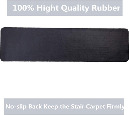 Indoor and Outdoor Carpet Stair Treads - 32" x 8" Non-Slip Stair Treads Carpet for Wooden Steps - Rubber Stair Tread Mats - Stair Rugs Anti Slip for Kids Elders and Dogs – Brown Set of 14