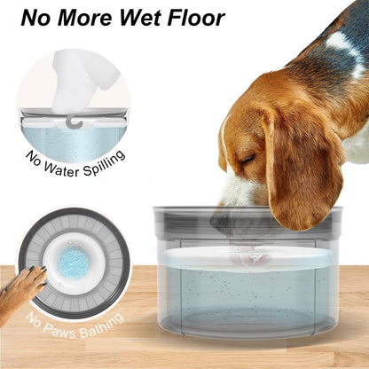 Techphardo 1Gallon No Spill Dog Water Bowl-3.8L Large Capacity, BPA-Free, Anti-Splash & Anti-Digging Design with Non-Slip Base for Messy Drinkers