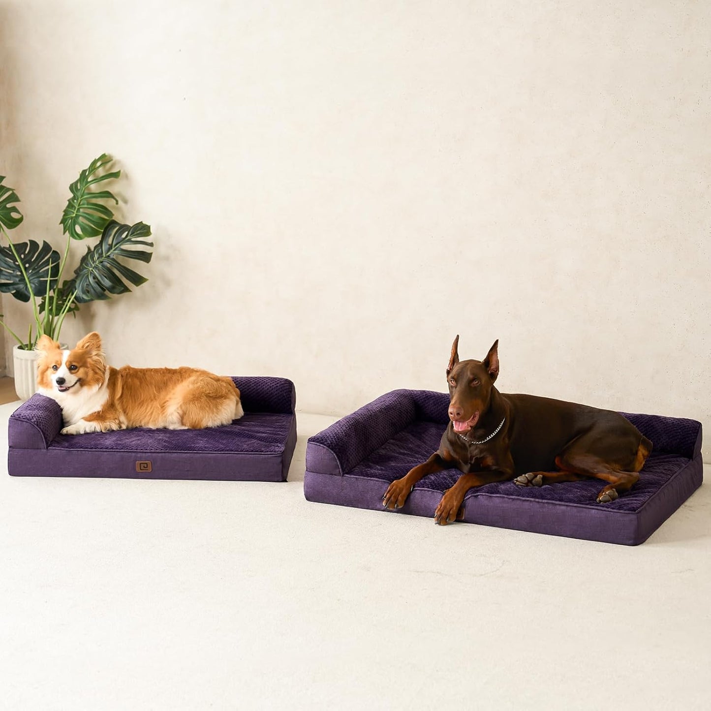 EHEYCIGA Orthopedic Dog Bed Medium Size Dogs, Memory Foam Dog Bed with Washable Removable Cover, Waterproof Pet Sofa Couch for Crate with Nonskid Bottom, 30x20x6, Grey