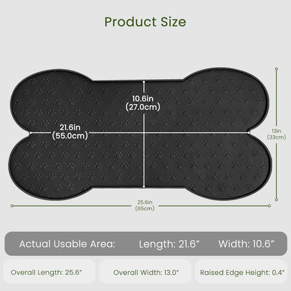 PWTAA Dog Food Mat Anti-Slip Silicone Dog Bowl Mat Thicker Pet Placemat Waterproof Cat Feeder Pad with Raised Edge Puppy Kitten Feeding Mats Suitable Small Medium-Sized Dogs Cats Eating Tray