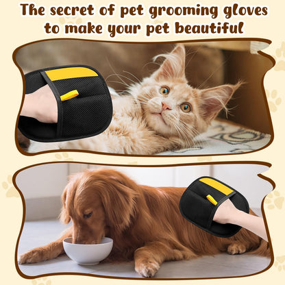 KLIFE 2Pcs Magic Brush Pet Hair, Pet Hair Remover Gloves for Cats & Dogs, Reusable Electrostatic Pet Hair Remover Glove for Couch Furniture, Carpet, Curtain