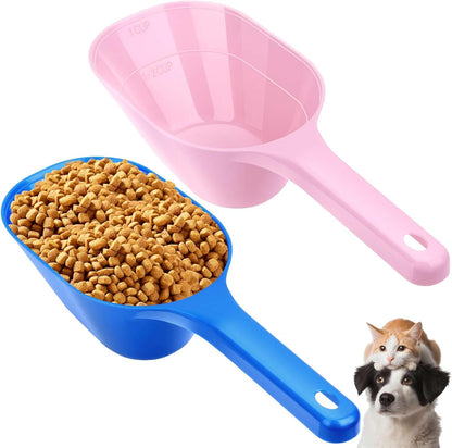 2 PACK Dog Food Scoop,1 Cup Capacity Pet Food Scoop With Measuring Lines For Dog, Puppy and Cat (Black)