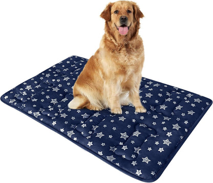 Dog Crate Bed Mat (36" X 23"), Soft Dog Bed Mat with Cute Stars, Personalized Crate Pad, Anti-Slip Bottom, Machine Washable Kennel Pad