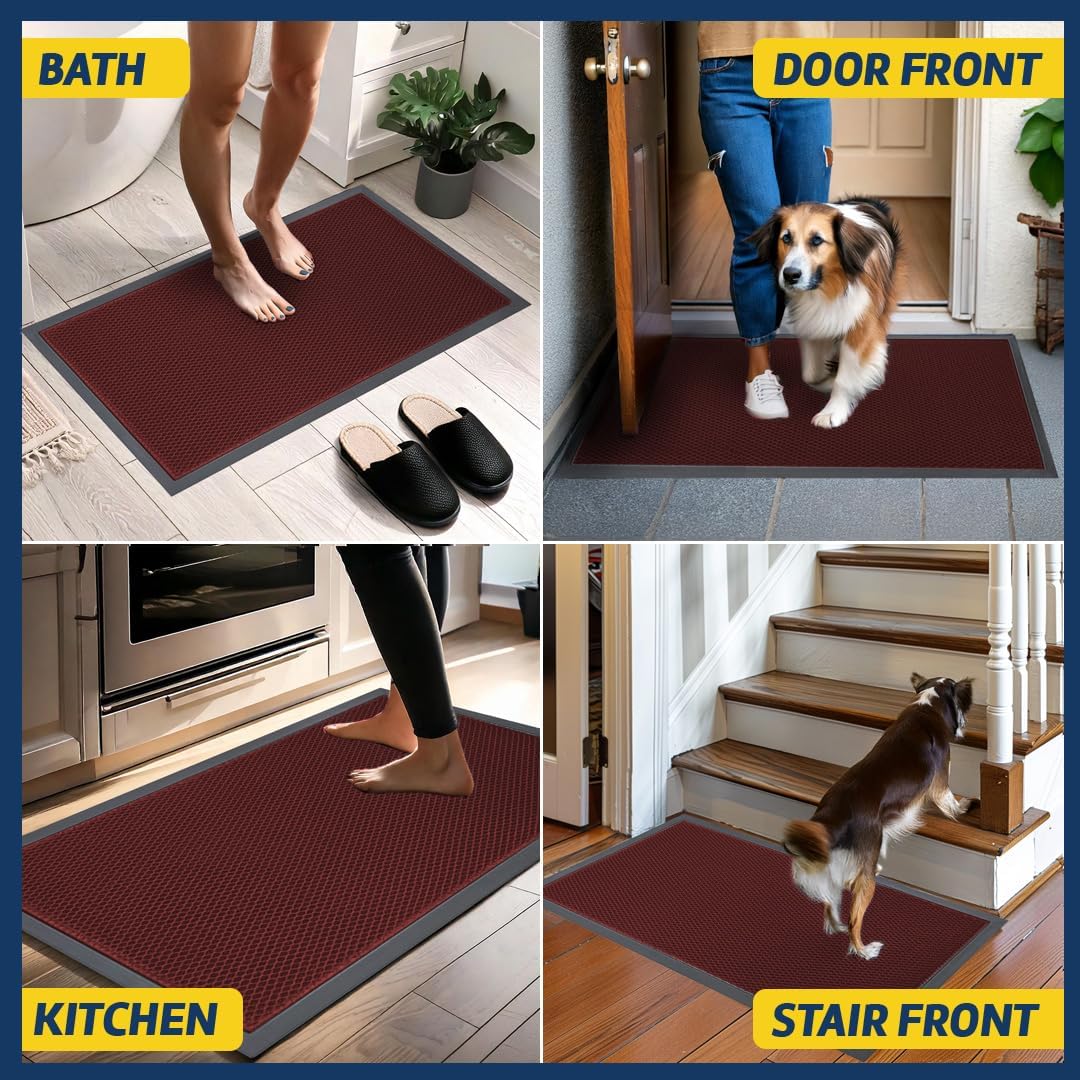 Muddy Mat® Meshy Mat™ Door Mat Heavy-Duty Quick-Dry Floor Mat, Sand & Dirt Trapper for Indoor & Outdoor, Ideal for Entrance, Mudrooms,Patios & Garages,Low-Profile,Non-Slip,Washable– Black 17"x30"x0.4"