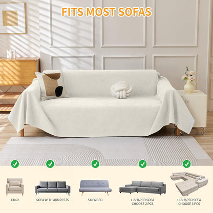 Deep Dream Cat-Scratch Resistant Couch Cover, Waterproof Sofa Cover for 3 Cushion Couch Washable, Pet Friendly Couch Protectors Anti Slip Thickened Love Seat Slipcovers for Pets, 71" x 118", Dark Grey