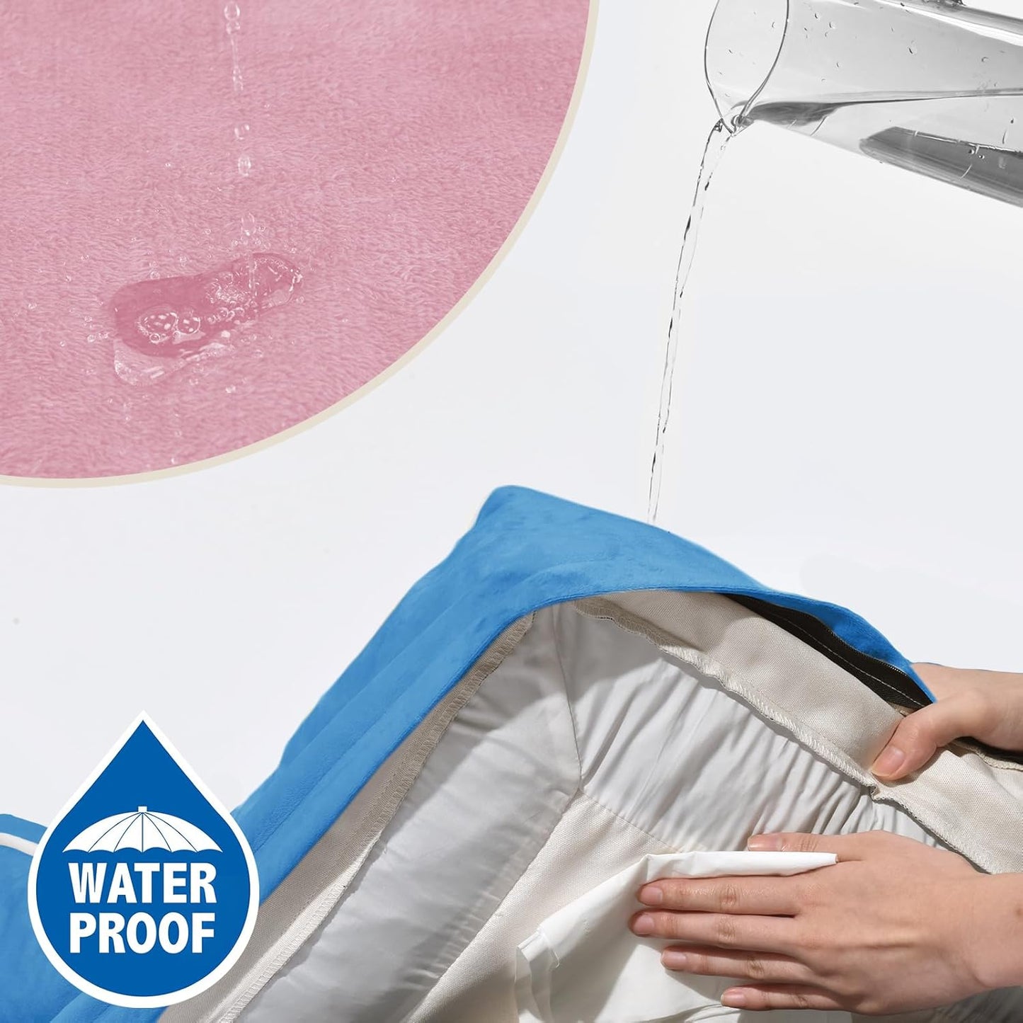 Comfort Expression Orthopedic Dog Bed for Extra Large Dogs 42x30 Inch, Waterproof Egg Crate Foam XL Pet Bed with Removable Bolsters, Dog Couch with Washable Cover & Non-Slip Bottom, Grey - Colors B