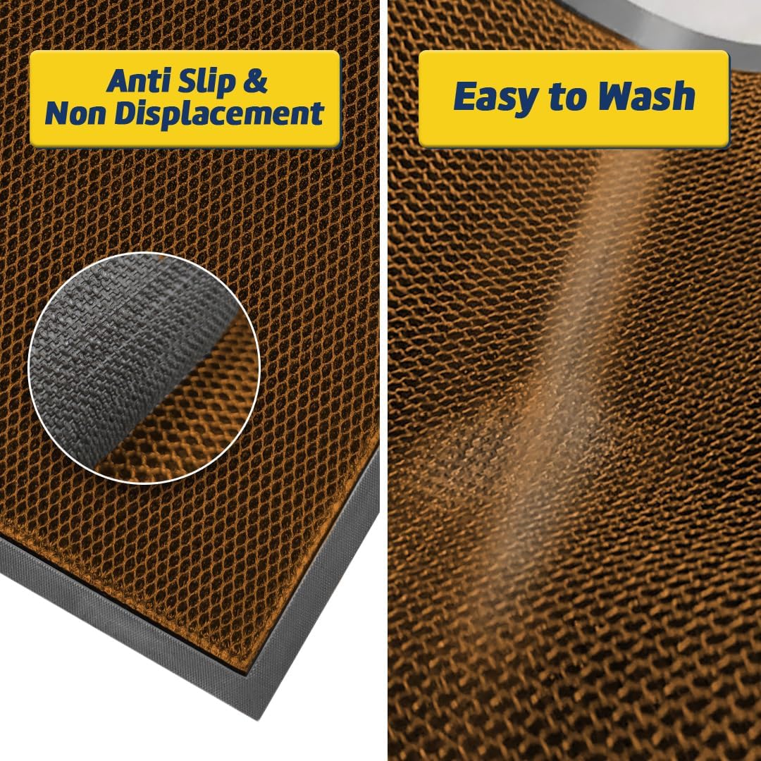 Muddy Mat® Meshy Mat™ Door Mat Heavy-Duty Quick-Dry Floor Mat, Sand & Dirt Trapper for Indoor & Outdoor, Ideal for Entrance, Mudrooms,Patios & Garages,Low-Profile,Non-Slip,Washable– Black 17"x30"x0.4"